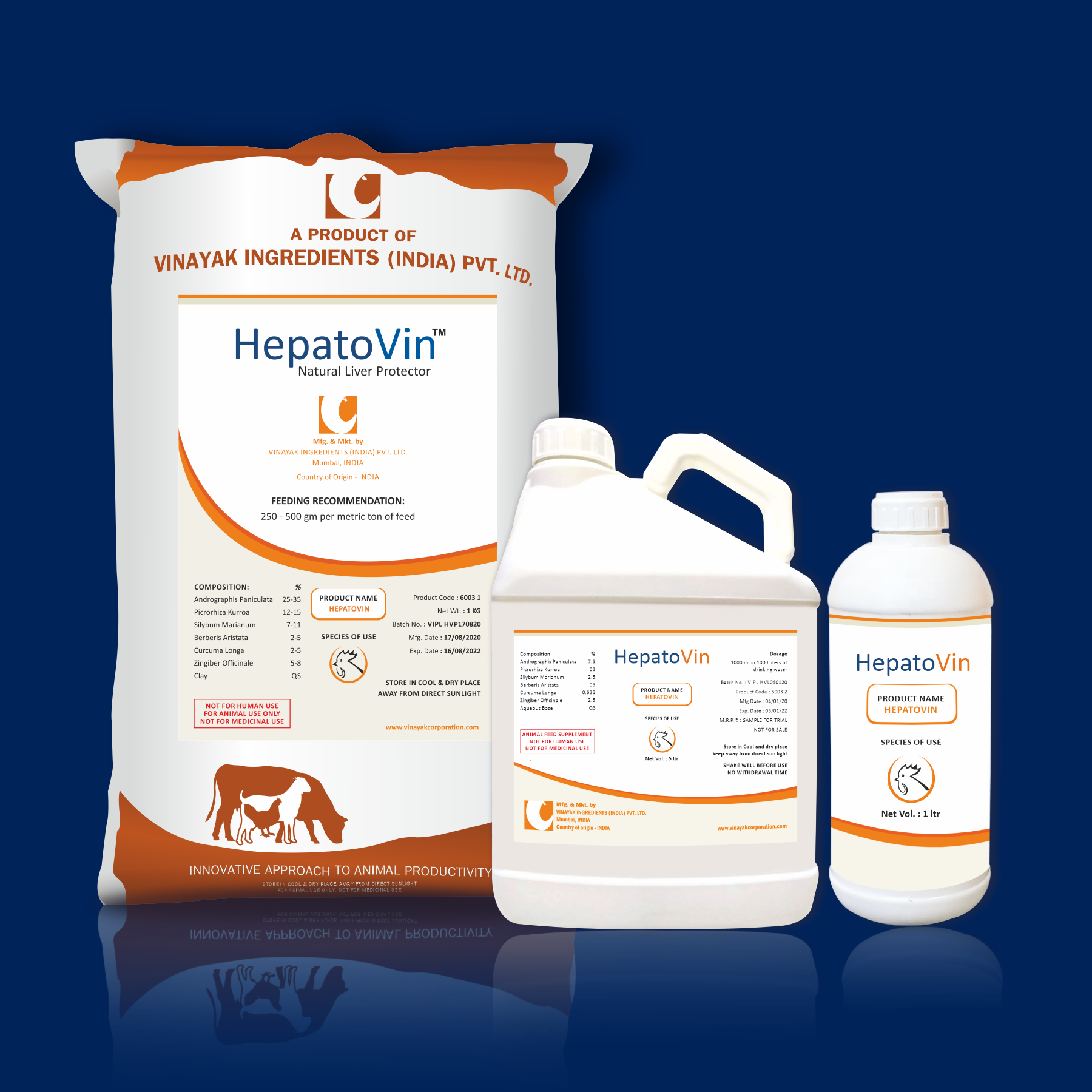 Packaging of HEPATOVIN - livertonic for broilers - improve fatty liver condition in broilers